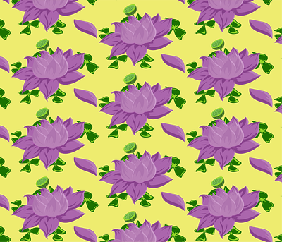 Pattern Lotus flower illustration pattern vector