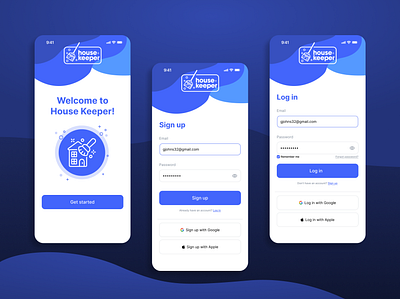 House Keeper App UI app app ui app ux branding graphic design login register sign in ui ux
