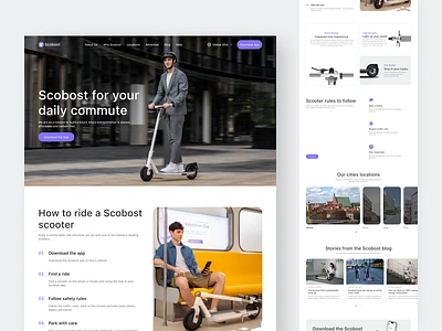 Scooter Electric Rent Landing Page app clean design fireart landing rent ui ux web