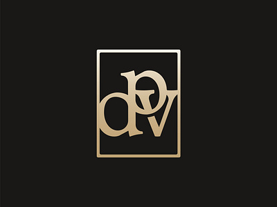 D P V Monogram box branding concept d door geometric gold icon logo mark monogram negative space p symmetry type v window