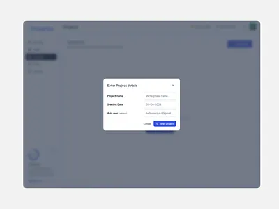Popup | Project creation | Task Management Web App | Dailyflow popup product design project popup task management task ui ui design user experience ux design web app web application web ui web ux