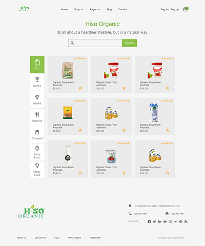 Website design for Hiso Organic uiux for hiso organic