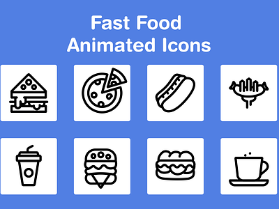 Fast Food Animated Icon Pack animation coffee food sandwich toast sandwich ui