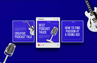 Podcast social media ad banner instagram marketing materials music post social media