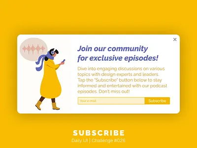 #026 | Subscribe challenge daily ui dailyui podcast simple subscribe ui