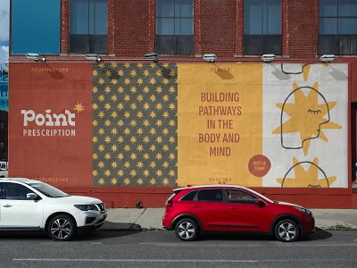 Point Prescription / Billboard acupuncture advertising billboard excercise health logotype mind body mindfulness out of home point prescritption spirituality star icon wellness wheat paste woo woo wordmark