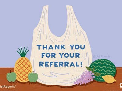 Thank you! drawing fruit groceries hand lettering illustration lettering plastic bag produce