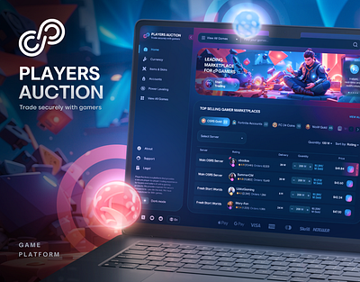 Players Auction - Gaming Portal animation dashboard design game gamedev graphic design portal ui ux