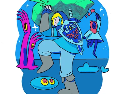 Save Me Link creative design graphic design illustration link procreate sketch totk zelda