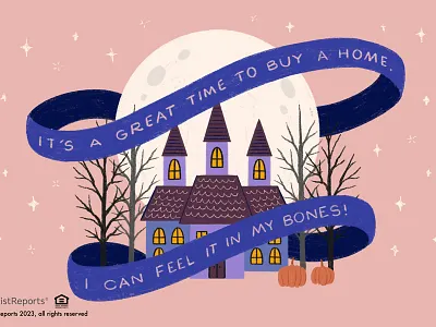 Haunted Mansion full moon halloween hand lettering haunted house illustration pumpkin scary spooky trees