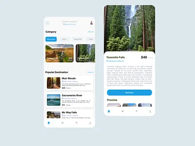 Nature Travel app app figma mobile app ui ui design ux