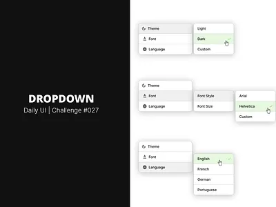 #027 | Dropdown challenge daily ui dailyui design dropdown menu menu minimalist settings simple ui