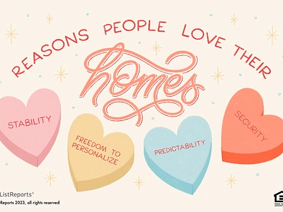 Reasons people love their homes greeting card hand lettering heart home illustration love valentines