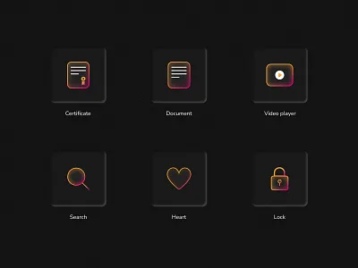 Icons [01] attractive icons bluer certificate icon design document icon gradient heart icon icon icons lock icon search icon the bluer effect ui ux video player icon