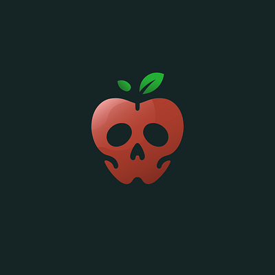 Skull Apple Logo. abstract apple branding design flat graphic design icon illustration logo minimal minimalist skull ui vector