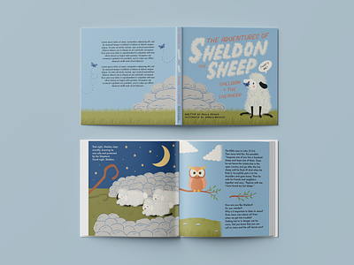 Sheldon the Sheep book cover book illustration childrens book christian book hand lettering illustration kids book owl sheep shepherd