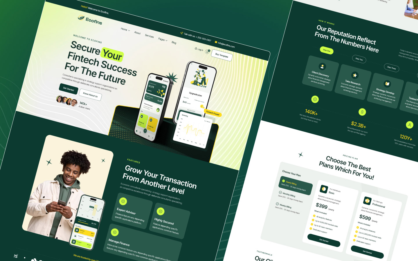 Fintech Website Design banking business digital banking figma finance fintech investment marketing saas website web design