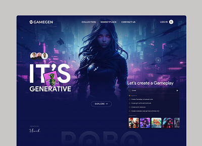 GameGen Generative AI Website landing page design ai gamegen gen ai generative ai generative ai landing page landing page design nft web 3 web layout website website design website landing page website landing page design.