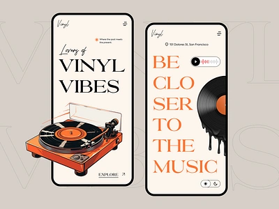 Vinyl Vibes - Modernizing a Vintage Staple app design app interface graphic design interface ios mobile app modern music retro streaming ui uiux vintage vinyl