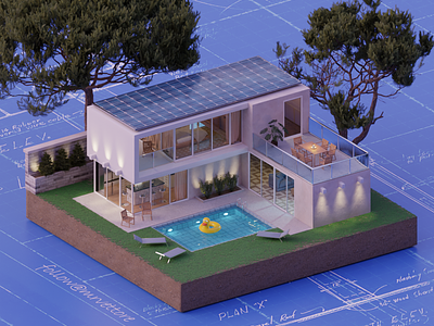 Modern House Design 3d artwork 3d house 3d illustration 3d modeling digital 3d diorama exterior house modern