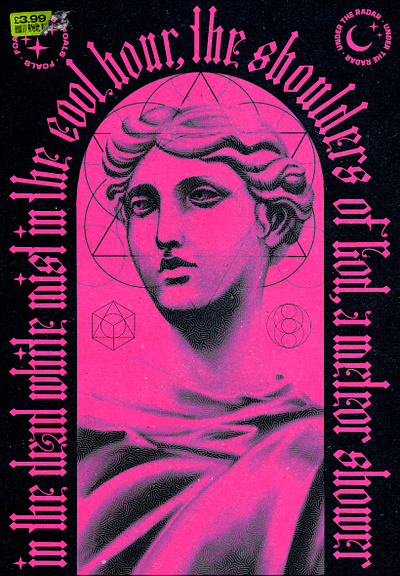 Under the Radar foals gothic music neon pink poster renaissance roman sculpture type