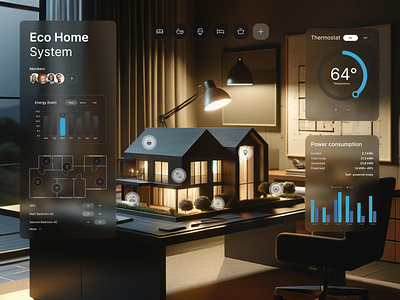 Eco-Home System: AR Integration animation ar ar concept ar design augmented reality concept eco home ecodesign futuristic innovation spatial computing spatial design tech ui ux
