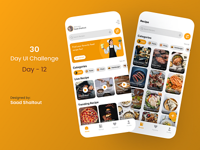 Food recipe app app app design design ui ux