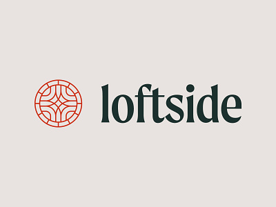 Loftside Collective badge brand branding celtic christian church cross identity line logo non profit red type typography