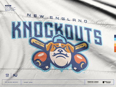 New England Knockouts | Team Identity baseball boston boxer boxing brand branding bulldog design dog illustration knockout ko logo massachusetts new england sport sports vector