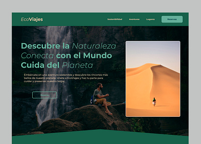 Eco-Travel Agency hero section design eco green hero travel ui ux web design