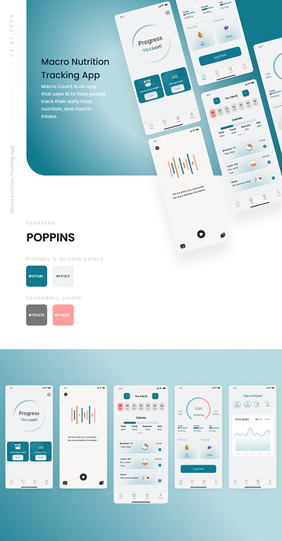 Macro Nutrition Trackin App v.01 3d app graphic design ui ux