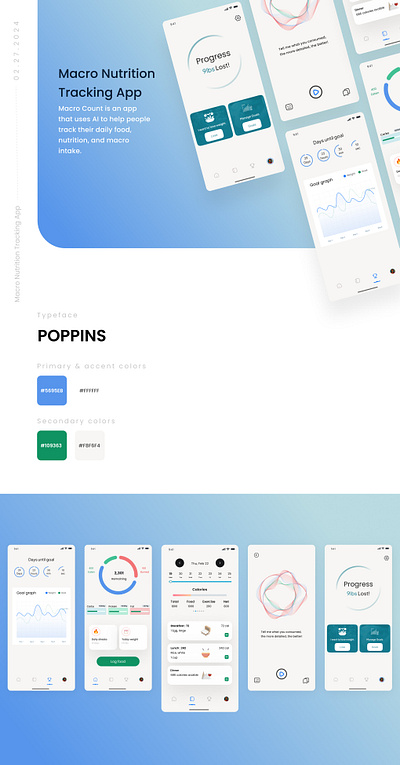 Macro Nutrition Trackin App v.02 3d app design figma graphic design ui ux