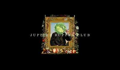 Jupiter Supper Club brand identity collage logo system restaurant branding typography vegan