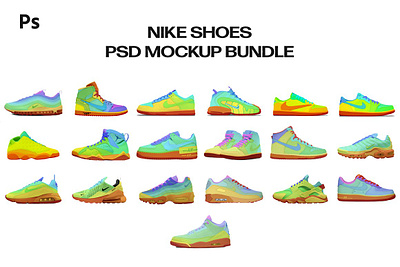 Nike Shoes Mockup Bundle 19 Items nike air force 1 typography web webdesign website