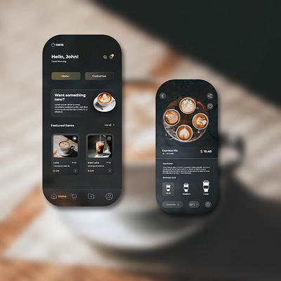 Coffee Shop Mobile App app coffee coffeeshop graphic design mobileapp mobiledesign ui ux