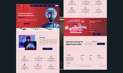 Tech Landing Page Template about us section design hero section illustration landing page tech ui ui interface uiux webpage