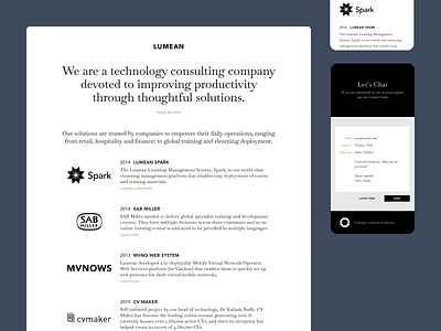 Lumean Website mobile ui website