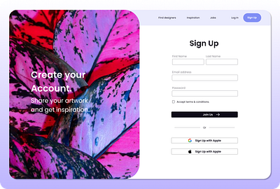 #DailyUI #001 dailyui design sign up ui web design