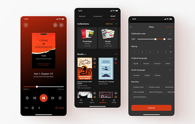 Audiobook Listening Mobile App books mobile app ui ux