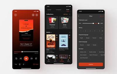 Audiobook Listening Mobile App app design audiobooks books concept listening mobile app ui ux