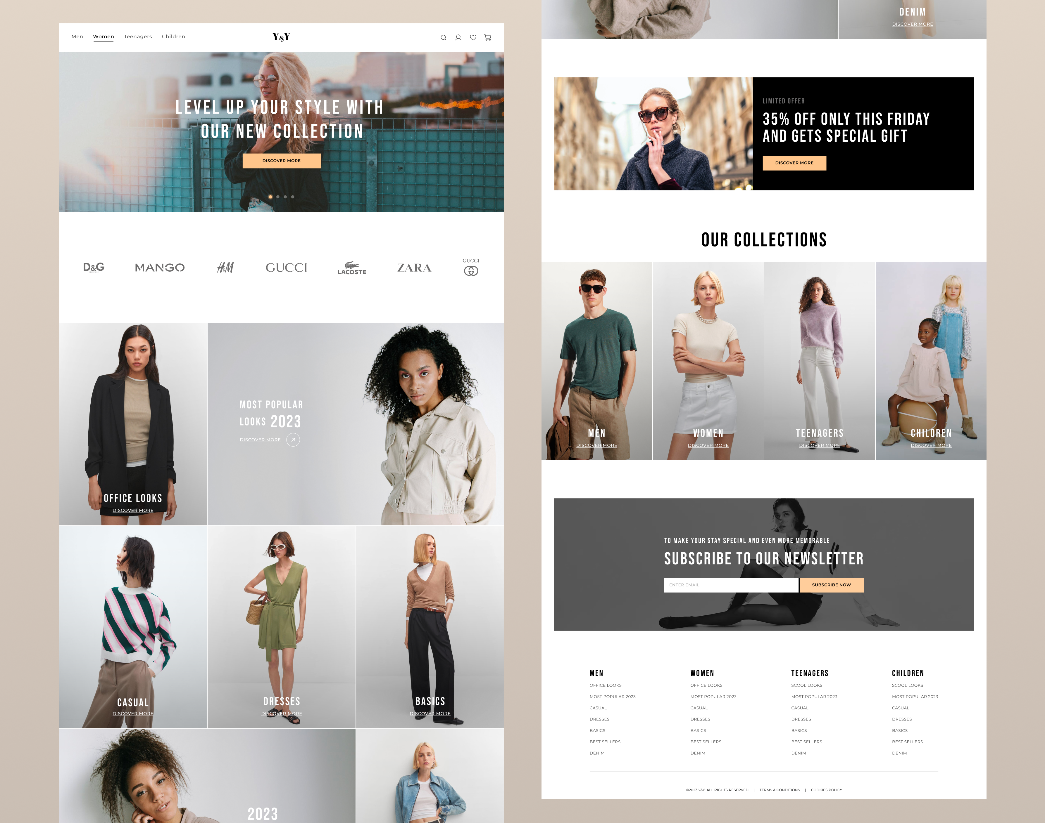 Y&Y | Online Boutique e commerce fashion minimalistic design responsive design ui user experience design user interface design ux web design website