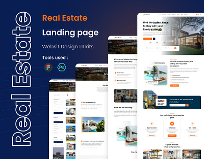 Real Estate Landing Page UI Design I Website 3d animation app branding design graphic design logo motion graphics ui ux