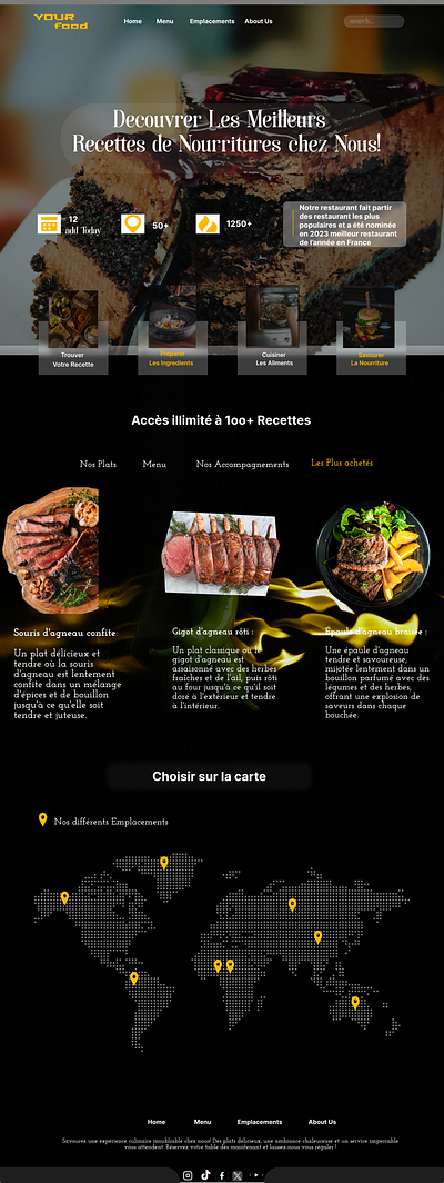 Design du site du restaurant YOUR FOOD design graphic design ui website design