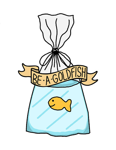 Be A Goldfish childhood cute fish funny goldfish nostalgia tattoo ted lasso