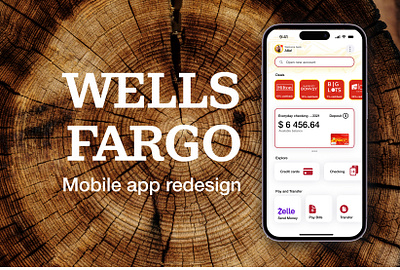 Wells Fargo mobile app redesign design finance mobile bank ui ux
