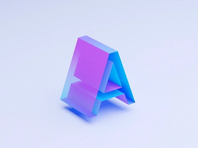 Letter A 3d a animation blender blue branding clean color concept graphic design identity letter lettering logo minimalist motion graphics purple render simple transformation