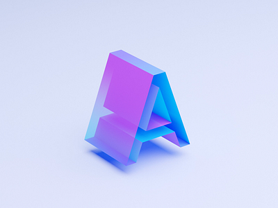 Letter A 3d a animation blender blue branding clean color concept graphic design identity letter lettering logo minimalist motion graphics purple render simple transformation
