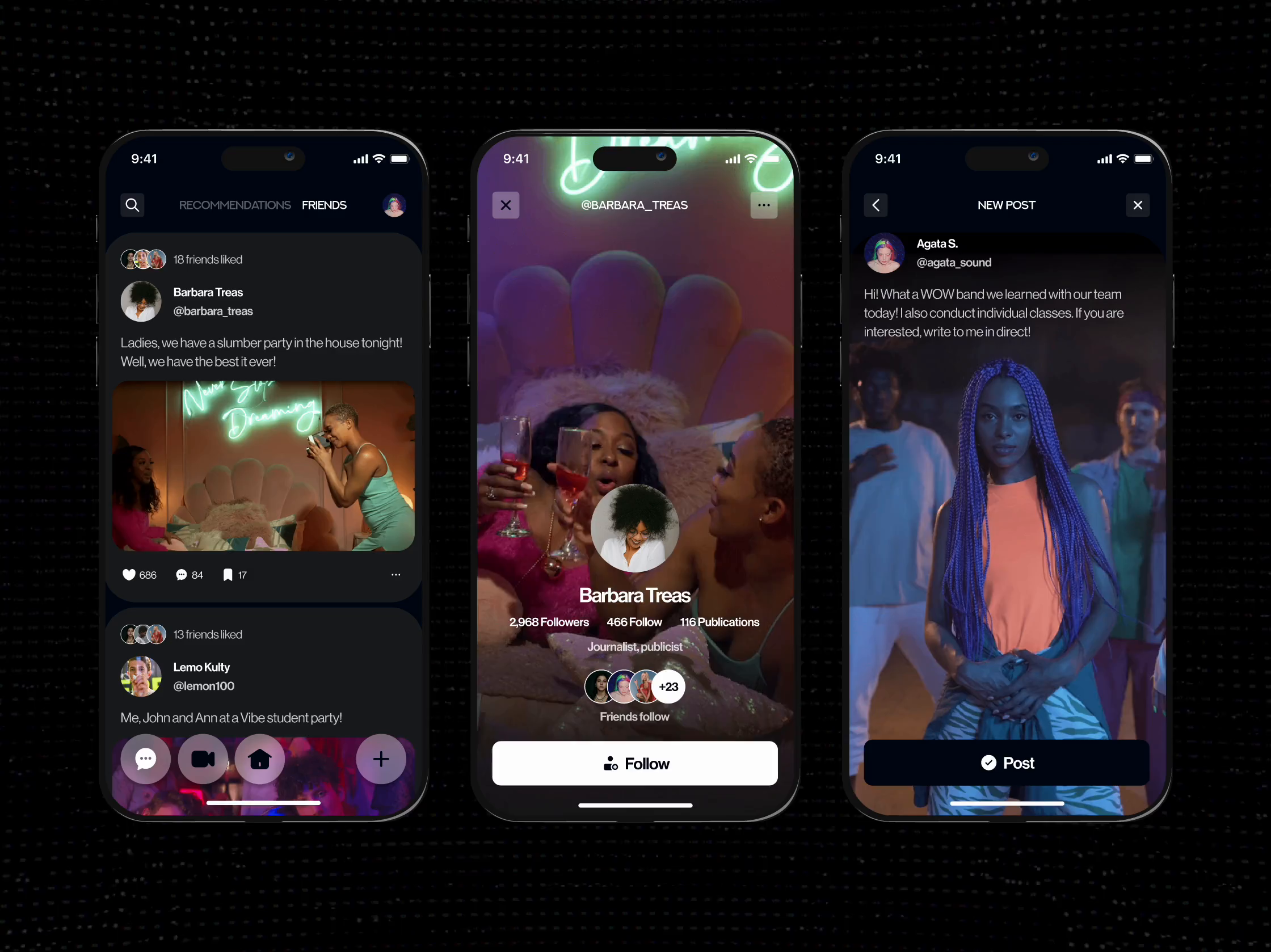 Example of Social Media Mobile App Design