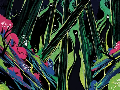 Spring Punk colorful digital drawing illustration landscape scenery visual identity