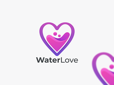 Water Love branding design graphic design logo love coloring love design graphic love logo water love